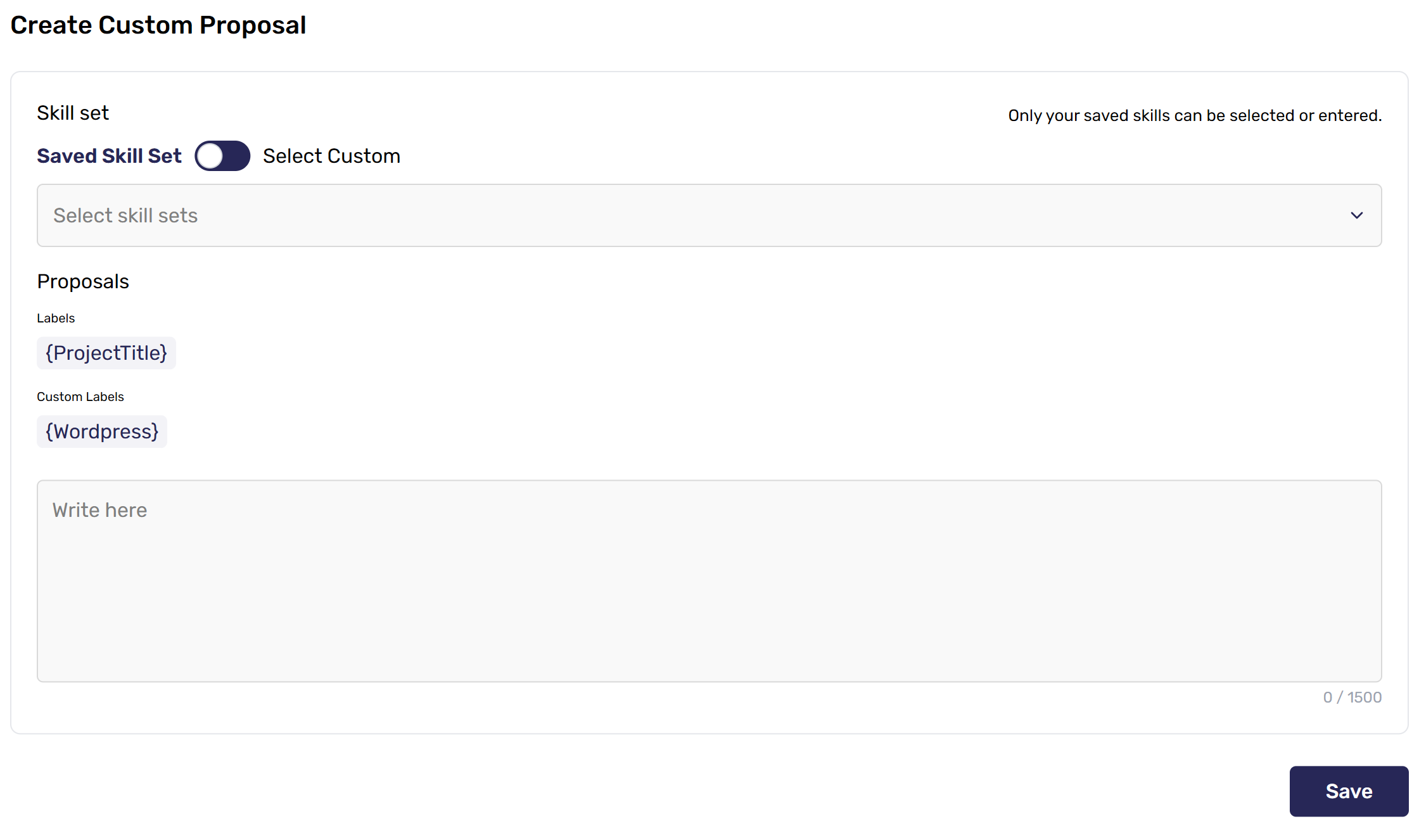 Create Custom Proposal